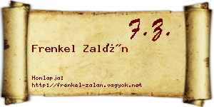 Frenkel Zalán névjegykártya