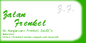 zalan frenkel business card